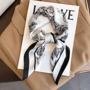 Floral Print Silk Square Scarf