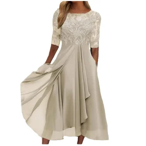 Elegant Evening Dress Embroidery Chiffon