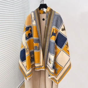 Winter Women's Horse Print Shawl